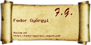 Fedor Györgyi névjegykártya