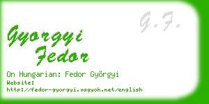 gyorgyi fedor business card